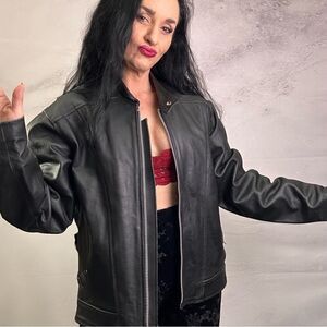 Rocky Mountain Hides heavy duty lined motorcycle coat jacket oversized